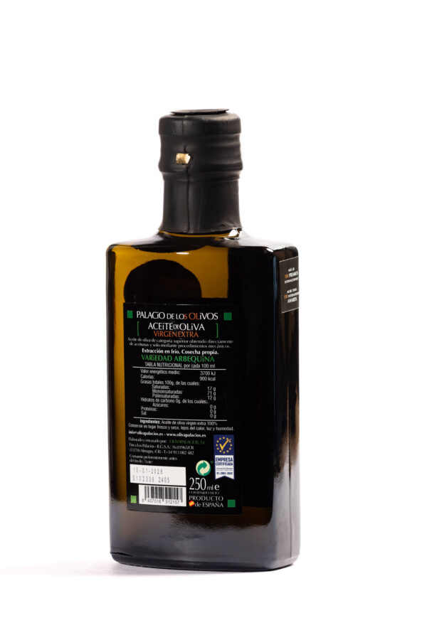 ACEITE VIRGEN EXTRA ARBEQUINA - PALACIO DE LOS OLIVOS (250ml) - Imagen 3