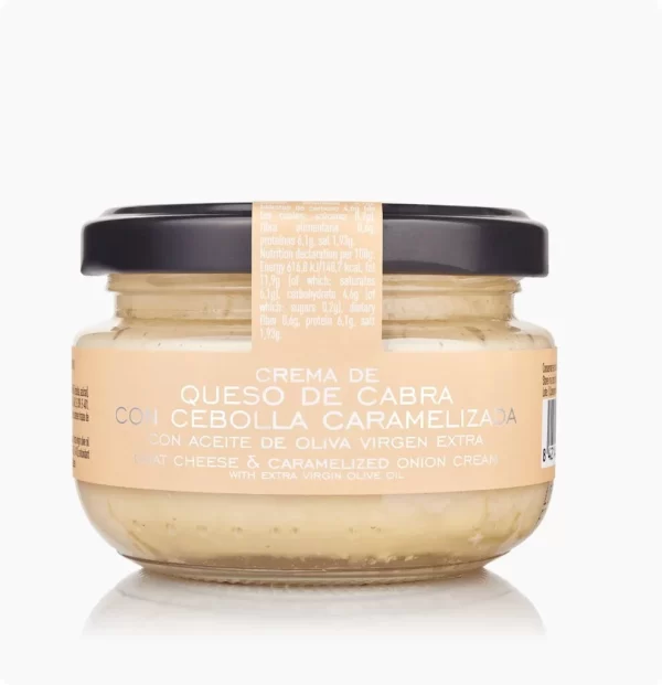 CREMA QUESO DE CABRA CON CEBOLLA CARAMELIZADA Y AOVE