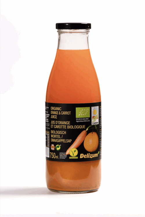 ZUMO DE ZANAHORIA Y NARANJA ECOLÓGICO (750ml)