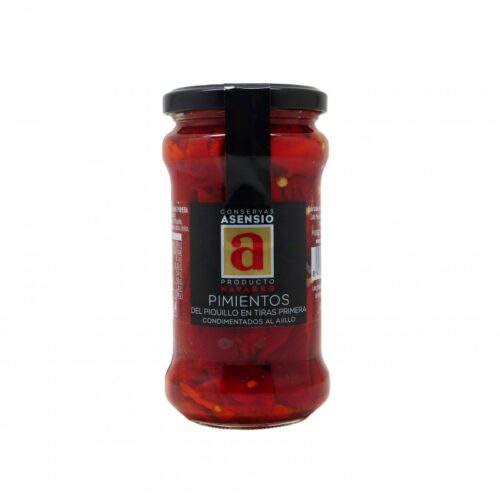 PIMIENTOS DEL PIQUILLO EN TIRAS - CONDIMIENTOS AL AJILLO (290g)